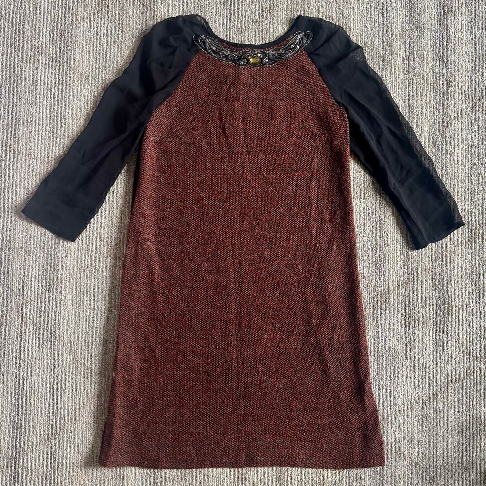 Maternal America Maternity Sweater Dress Autumn Fall Thanksgiving Womens Small
